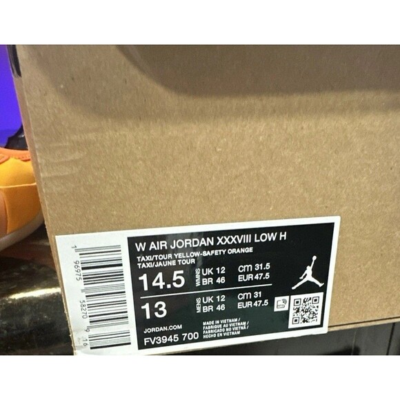 NIKE AIR JORDAN XXVIII 38 LOW "HEIRESS" TAXI-YELLOW SIZE 13 Men’s 14.5 W - Picture 4 of 12